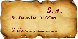 Stefanovits Alóma névjegykártya